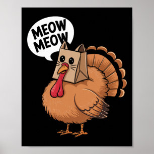 Poster Peru Gato Miau Dia de Ação de Graças Engraçado Hom