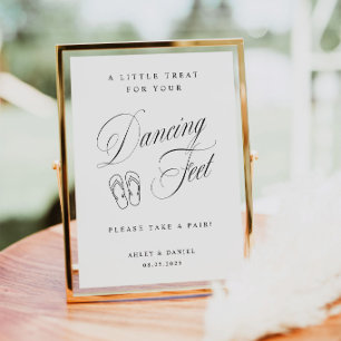 Poster Pés Dançantes de Casamento Elegantes