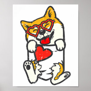 Poster Pés de Shiba Inu Bolso Coração Dia dos Namorados A