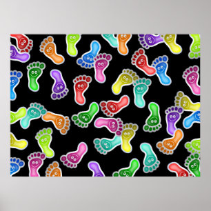 Pôster Pés felizes do papel de parede