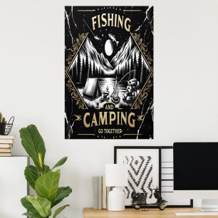Poster Pesca À Noite E Aventura De Campanha