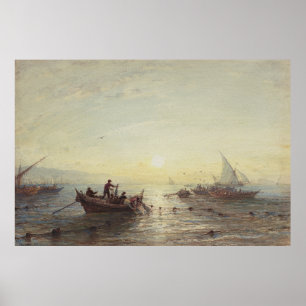 Poster Pesca ao amanhecer da costa perto de Marselha