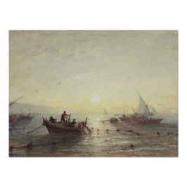 Pôster Pesca ao amanhecer da costa perto de Marselha