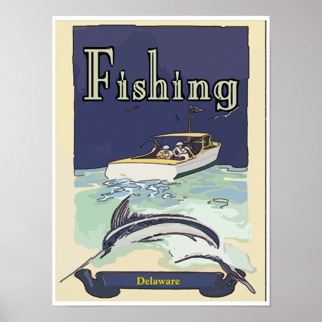 Poster Pesca com Carta Delaware (Frente)