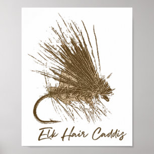 Poster Pesca com Isca Artificial Vintage Elk Hair Caddis