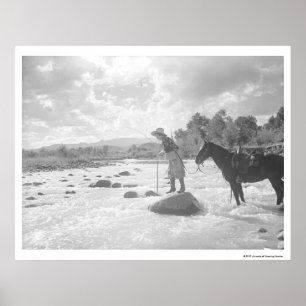 Poster Pesca com mosca de Frances Phelps Belden no rio