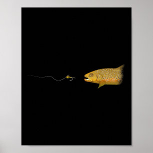 Poster Pesca com Mosca Truta Marrom Mosca Seca Amarrando