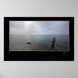 Pôster Pesca com moscas na costa dinamarquesa