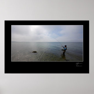 Pôster Pesca com moscas na costa dinamarquesa