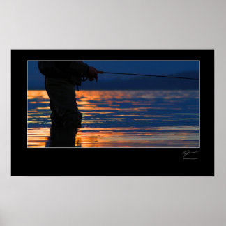 Pôster Pesca com moscas na costa dinamarquesa