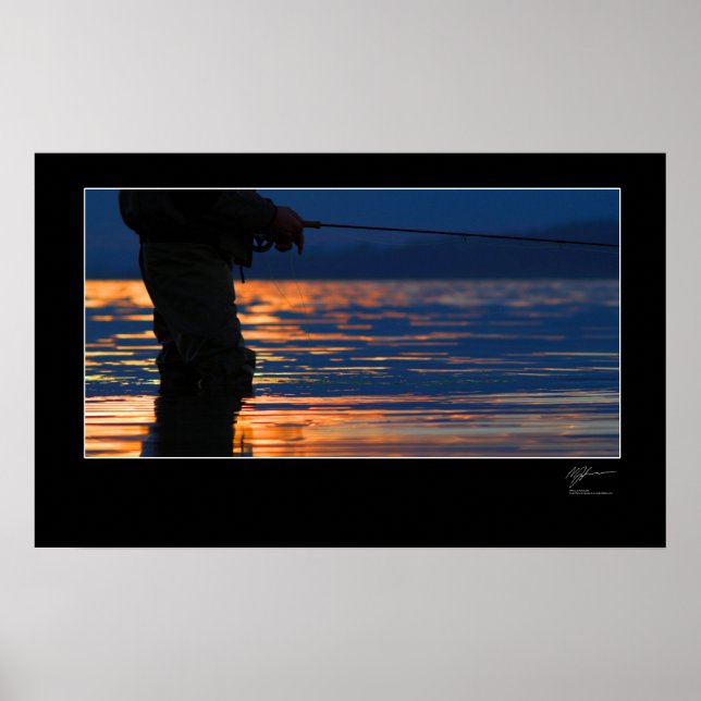 Pôster Pesca com moscas na costa dinamarquesa (Frente)