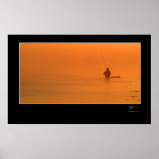 Pôster Pesca com moscas na costa dinamarquesa