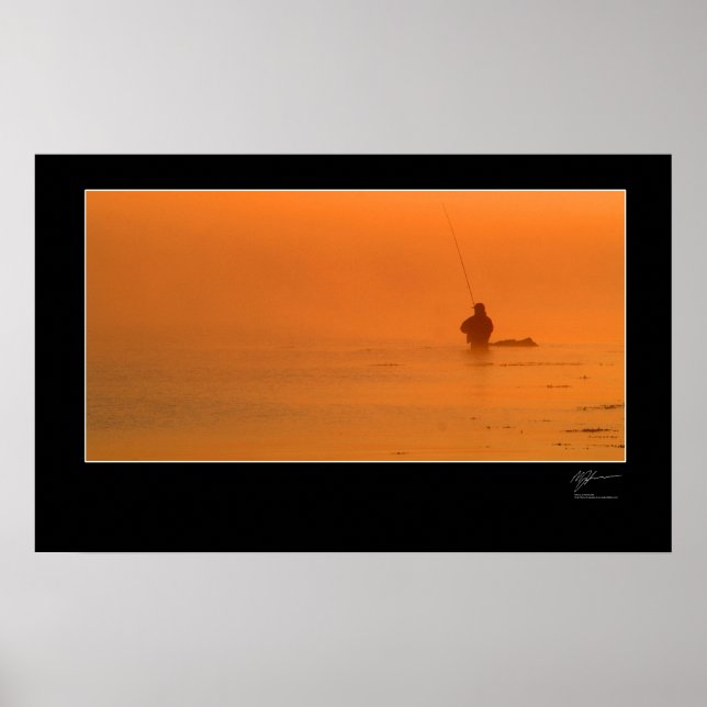Pôster Pesca com moscas na costa dinamarquesa (Frente)