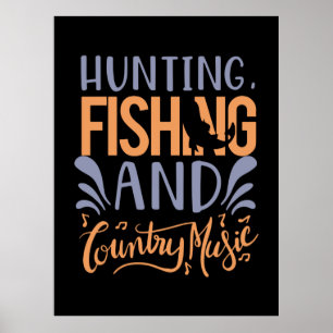 Poster Pesca Da Arte Pesca E Música Doméstica