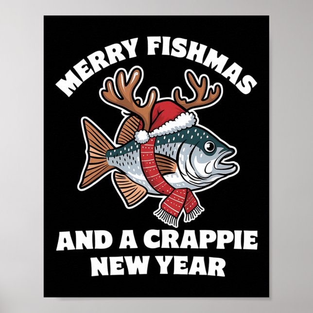 Poster Pesca De feliz E Arma De Pesca De Crappie De Ano N (Frente)