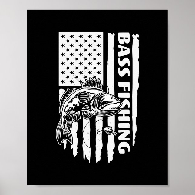 Poster Pesca De Grande Bandeira Americana Com Pesca (Frente)