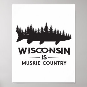 Poster Pesca de Muskie - Wisconsin É o País do Muskie