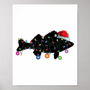 Poster Pesca de Olho-de-Peixe Luzes Divertidas de Natal P