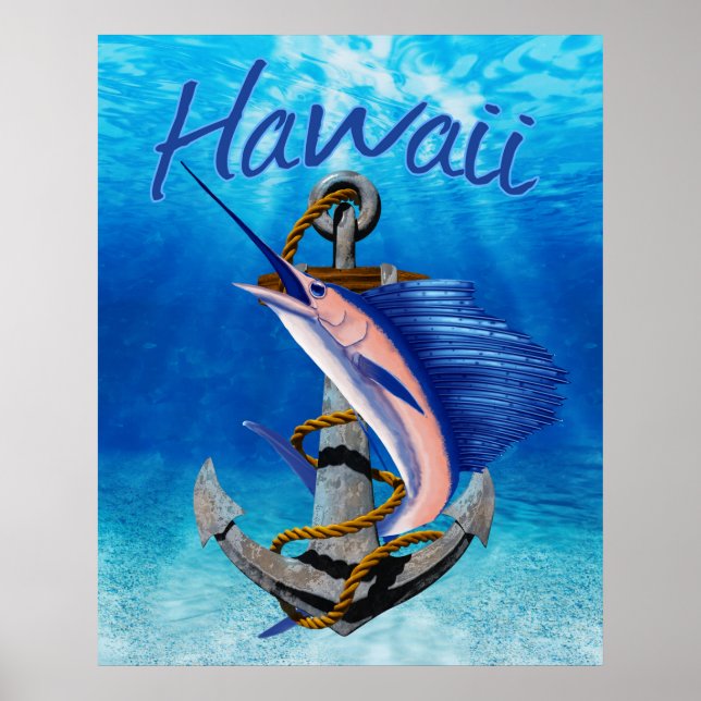 Poster Pesca de profundidade no Havaí (Frente)