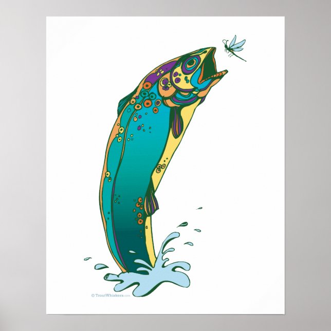Pôster Pesca de Trutas Psicodélicas (Frente)