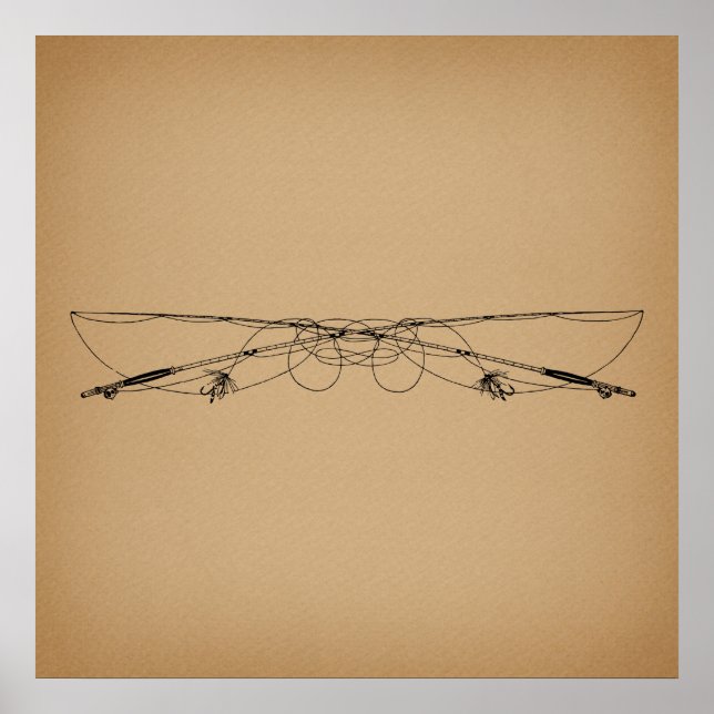 Poster Pesca De Voo Antecipados Polos De Pesca Arte Vinta (Frente)