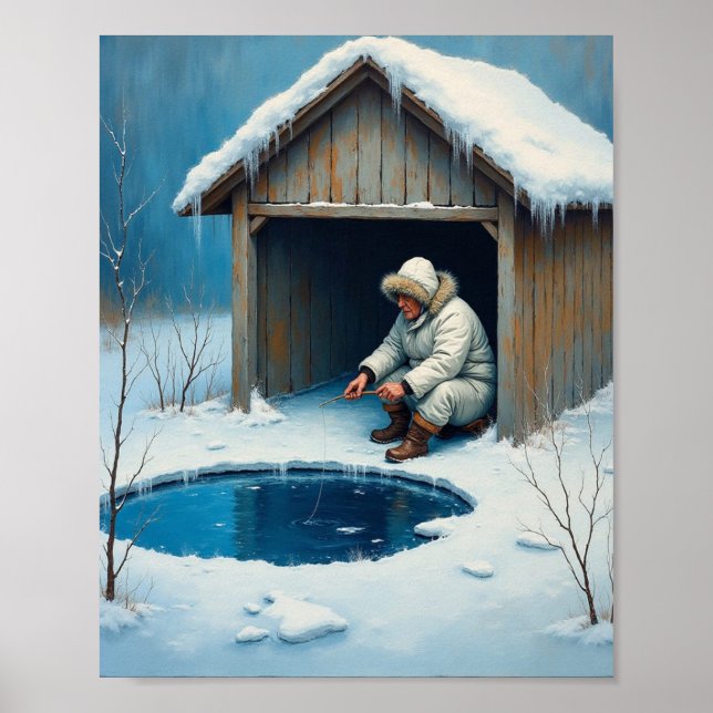 Poster Pesca desportiva de inverno (Frente)