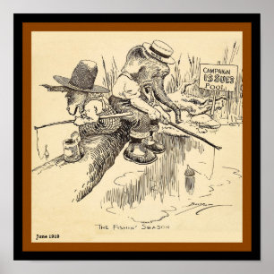 Poster Pesca do Elefante e do Donkey (cópia)