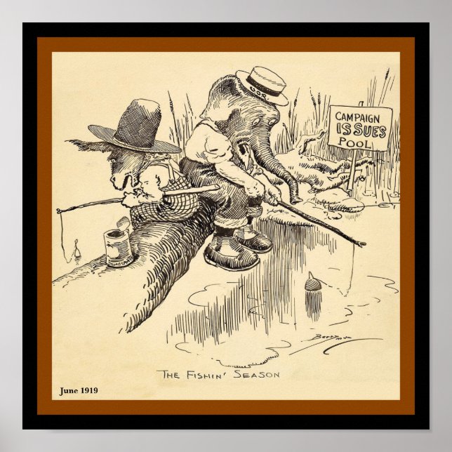 Poster Pesca do Elefante e do Donkey (cópia) (Frente)