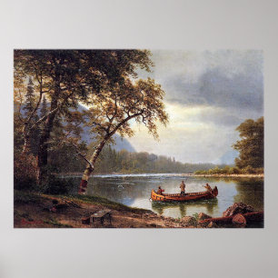 Poster Pesca do salmão no Cascapediac Albert Bierstadt