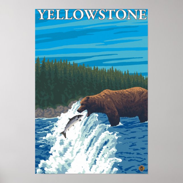 Pôster Pesca do Urso - Nacional de Yellowstone (Frente)
