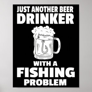 Poster Pesca E Bebida Engraçado Bebendo Partido Hu