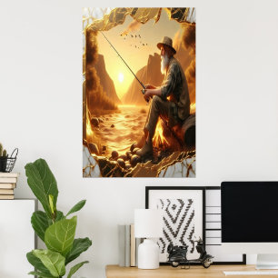 Poster Pesca em ouro Hora