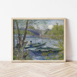 Poster Pesca em Primavera | Vincent Van Gogh<br><div class="desc">Pesca em Primavera, Pont de Clichy (Asnières) (1887) | Arte original do artista poste-impressionista neerlandês Vincent Van Gogh (1853-1890). A pintura retrata dois barcos de pesca na água perto de uma ponte em tons suaves de cor azul e verde. Use as ferramentas de design para adicionar texto personalizado ou personalizar...</div>