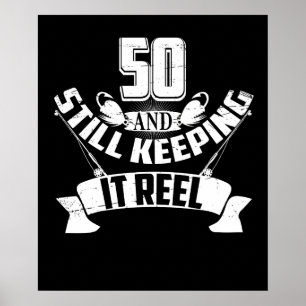 Poster Pesca Engraçada 50.o Aniversário Presente Pescador