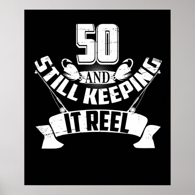 Poster Pesca Engraçada 50.o Aniversário Presente Pescador (Frente)