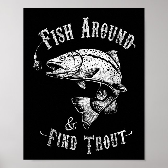 Poster Pesca Engraçada De Peixes Em Torno Da Truta (Frente)