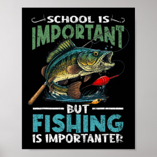Poster Pesca Engraçada Para Meninos Peixes Jovens Dizendo
