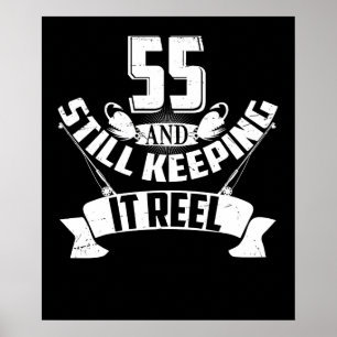 Poster Pesca engraçado 55.o aniversário Presente Pescad
