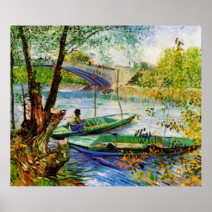 Pôster Pesca na Primavera Vincent van Gogh