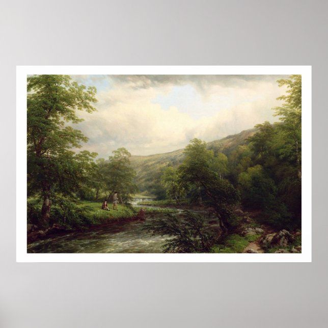 Poster Pesca no Dee, 1861 (petróleo na canvas) (Frente)