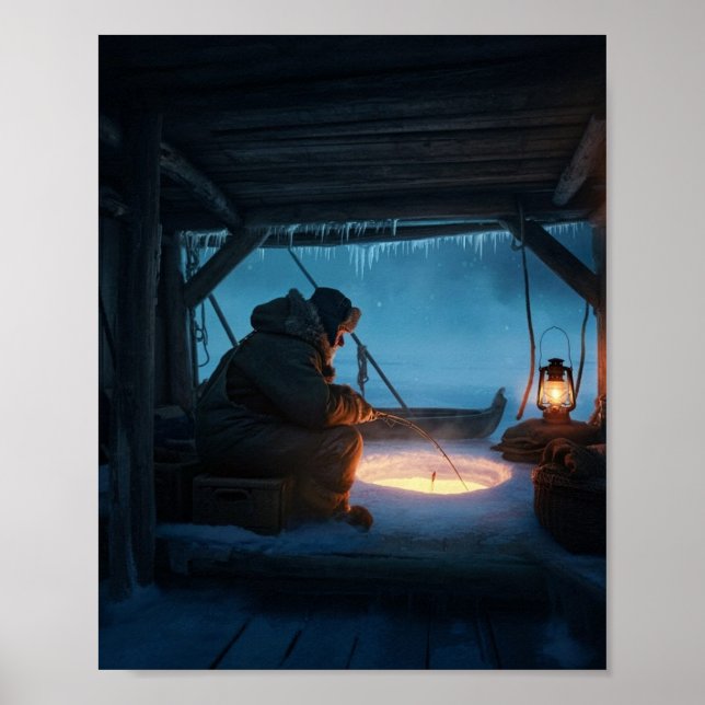 Poster Pesca no inverno (Frente)