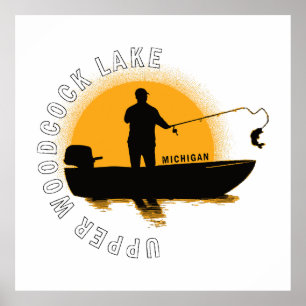 Poster Pesca no Lago Michigan