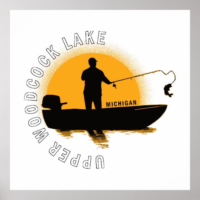Poster Pesca no Lago Michigan (Frente)