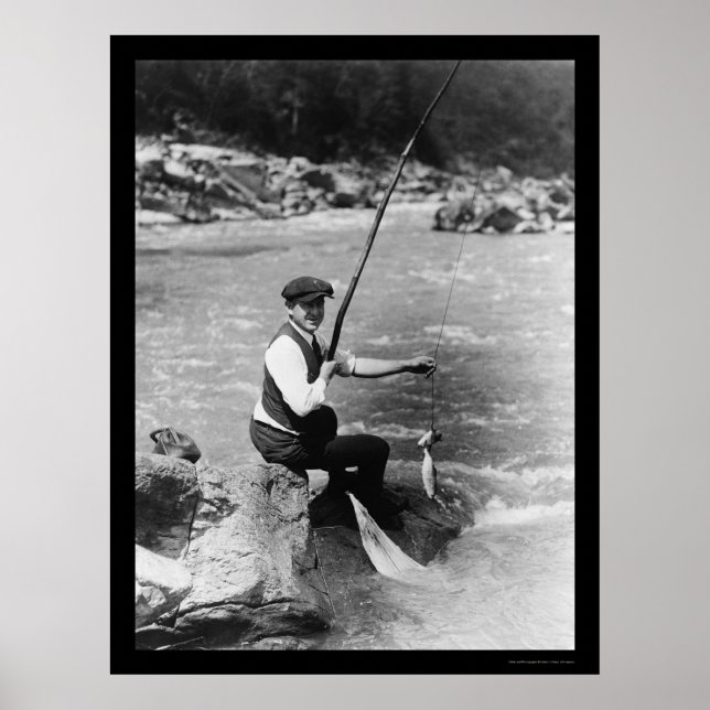 Pôster Pesca no Rio Potomac 1919 (Frente)