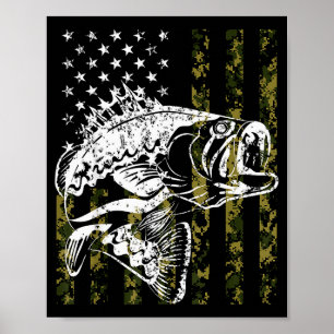 Poster Pesca, Peixe da Bandeira Americana Camuflada, B Pe