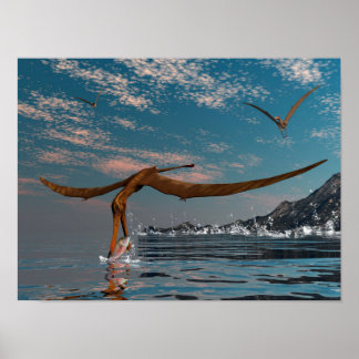 Poster Pesca pré-histórica de aves Anhanguera