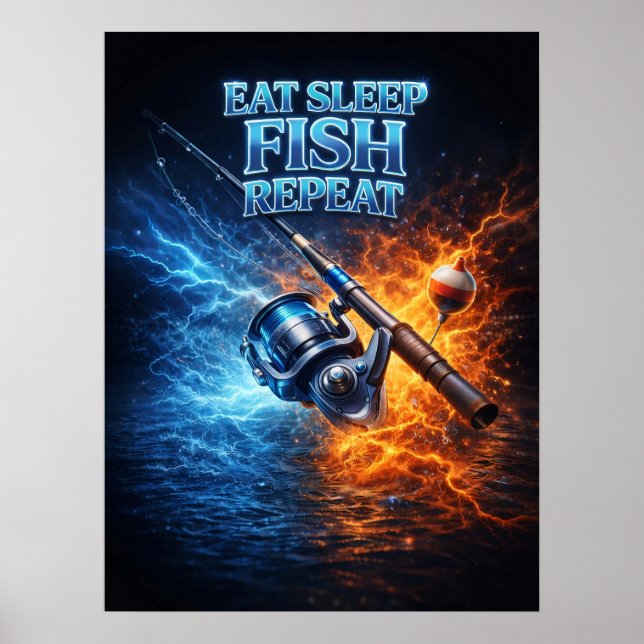 Poster Pesca Retro Bootleg Vintage (Frente)