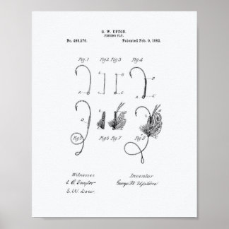 Pôster Pesca: Voo 1892, Arte Patente - Livro Branco