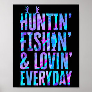 Poster Pescado Caçador E Adorável Pescar O Dia A Dia
