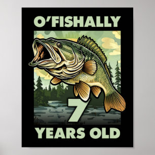 Poster Pescador de 7 Anos O'fishally 7 Pescando no 7º Ani